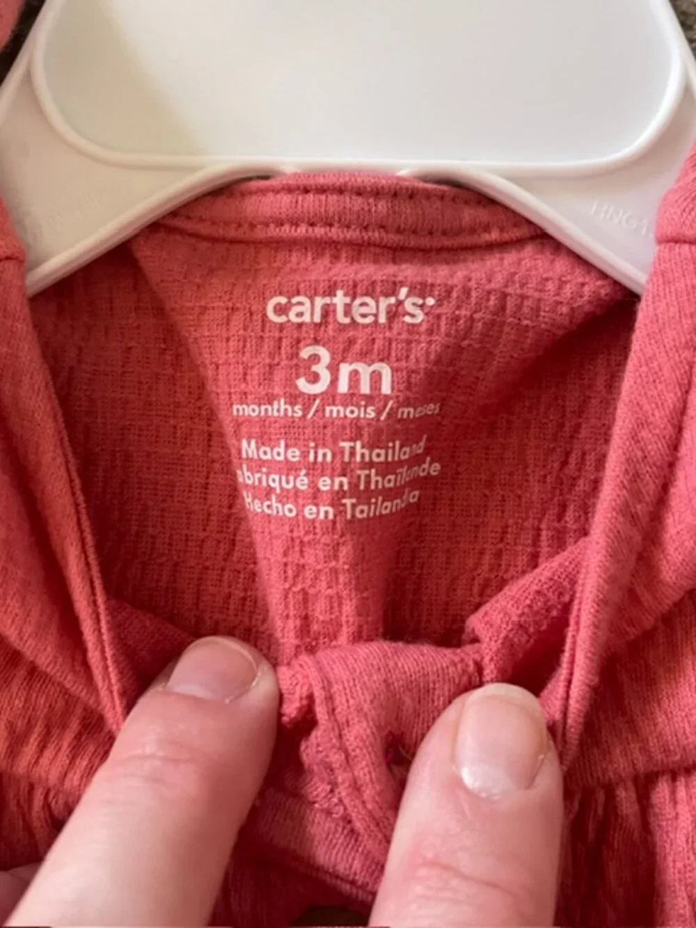 Carters Baby Girl 0-3 Months 3pc Gauze Set Top Bloomers Headband Coral Pink